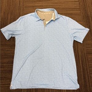 Walter Hagen Sky Blue Men's Polo Shirt Golf Speckled Print